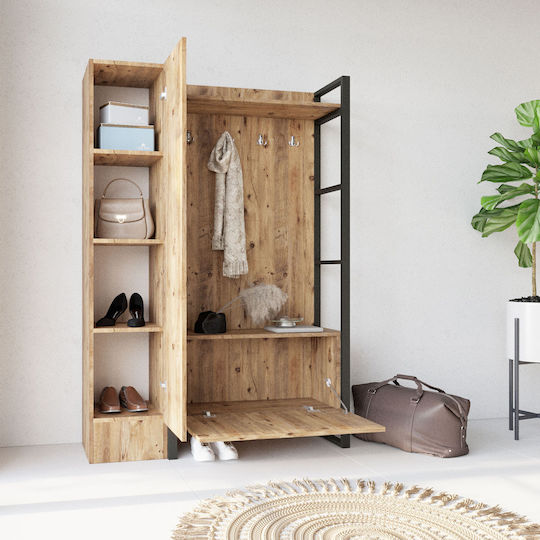 Мебел за антре с Шкаф за Обувки Pine 125.5x35.5x180см