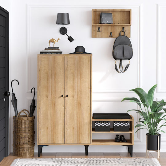 Jess Eingangsmöbel mit Schuhschrank Oak 120x35x137cm