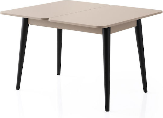 Dolunay Table Dining Room Extendable Wooden Light Mocha-black 100(+20)x60x75cm