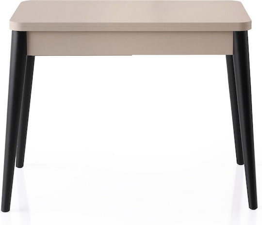 Dolunay Table Dining Room Extendable Wooden Light Mocha-black 100(+20)x60x75cm