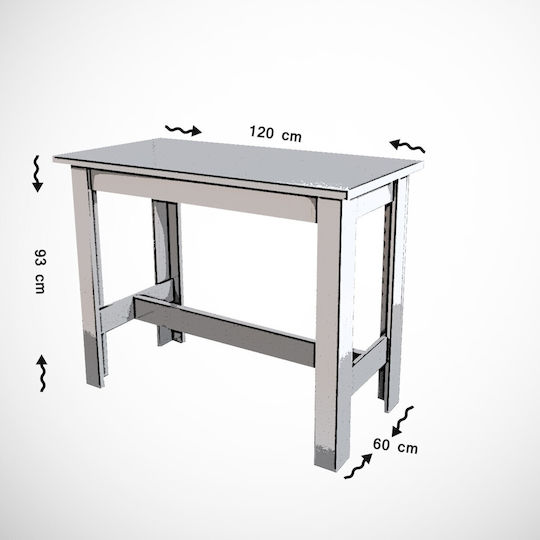 Barra Bar Table Wooden Honey Oak 120x60x93cm