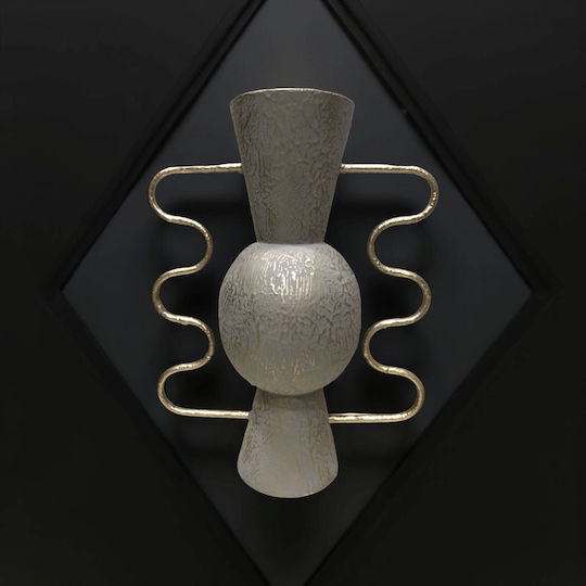 Zen Collection Metallic Green Vase Gold Handles 39x20x50.5cm 51553