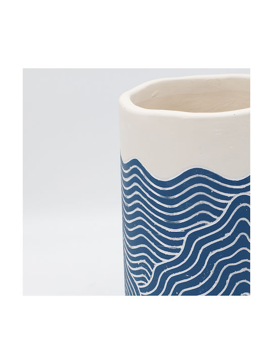 Set Decorative Vases Concrete Blue 14x20cm 2 Pieces