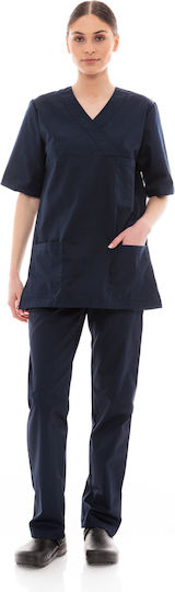IdealPress Scrub Unisex Hose & Bluse Set Marineblau