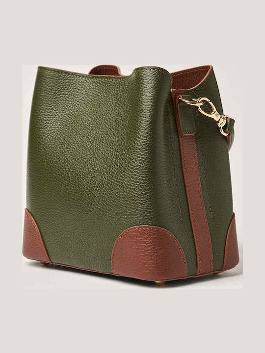 Leder Damentasche Schultertasche Grün