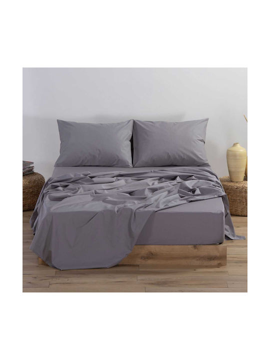 Nef-Nef Homeware Basic Σετ Μαξιλαροθήκες με Φάσα 726 Light Grey 52x72εκ.