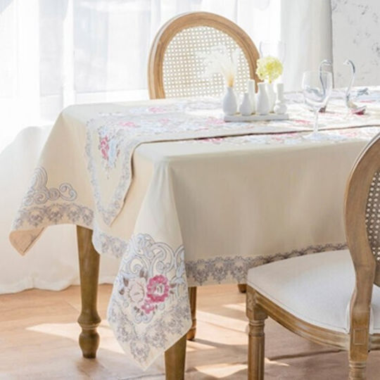 Liolios Home Ράνερ με Κέντημα Γκρι 45x140εκ.