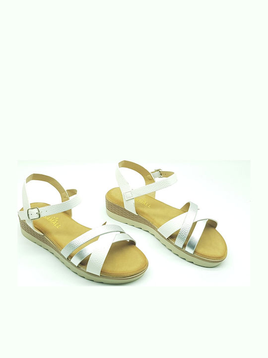 Flache Sandalen für Damen Anatomisch in Weiß Farbe