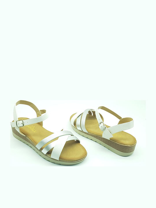 Flache Sandalen für Damen Anatomisch in Weiß Farbe