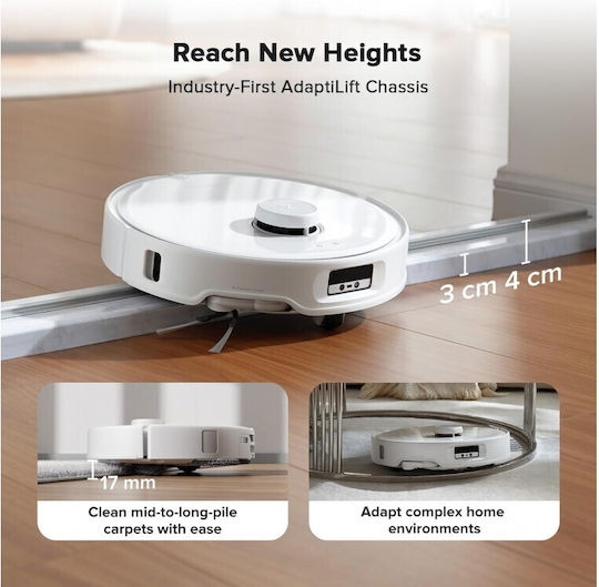 Roborock Qrevo Curv Robot Vacuum Cleaner with Laser Mapping & 18500Pa Suction Power White