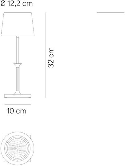 Zafferano Poldina Table Lamp LED with White Shade and Base