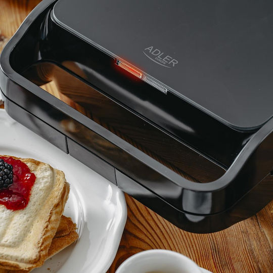 Adler Τοστιέρα για 1 Τοστ 850W Μαύρη