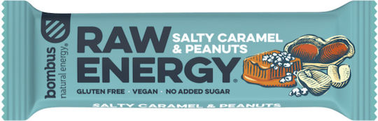 Bombus Μπάρα Raw / Ενέργειας με Salty Caramel & Peanuts Χωρίς Προσθήκη Ζάχαρης 50gr