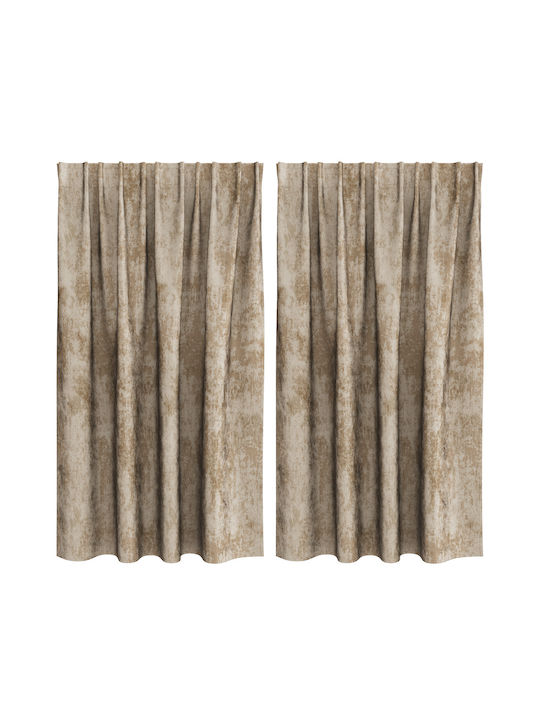 vidaXL Set Window Curtains With Ecru Pencil Pleat 140x140cm