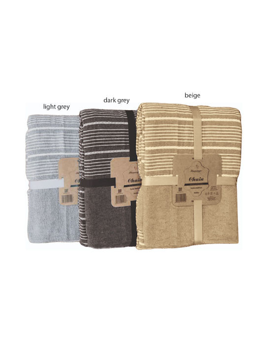 Kipper Chain Three-Seater Sofa Throw 180x300cm Light Gray
