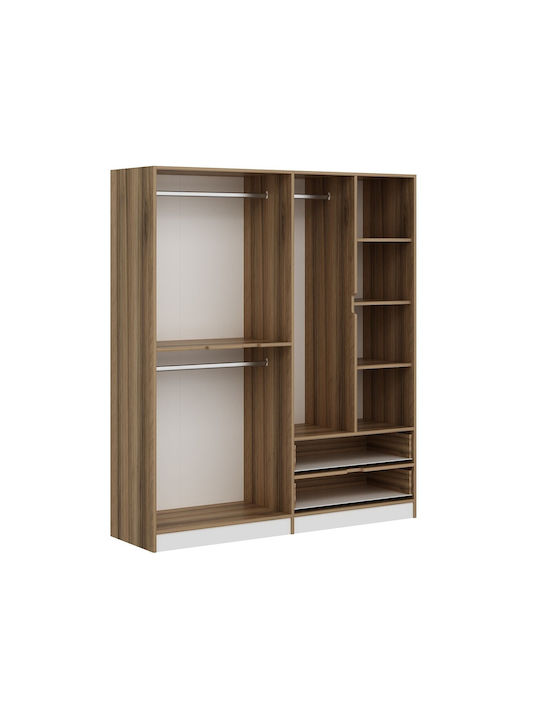Six Door Wardrobe Elina Oak-white 185x52x208cm
