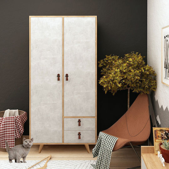 Ușă dublă Dulap de Haine Suwon Oak-grey 100x52x190cm