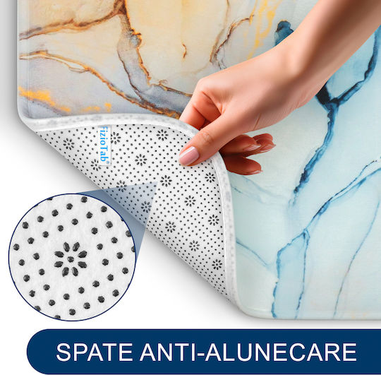 Antiderapant Set Covorașe de Baie Toaletă BlueAbstract2 Albastru 3buc