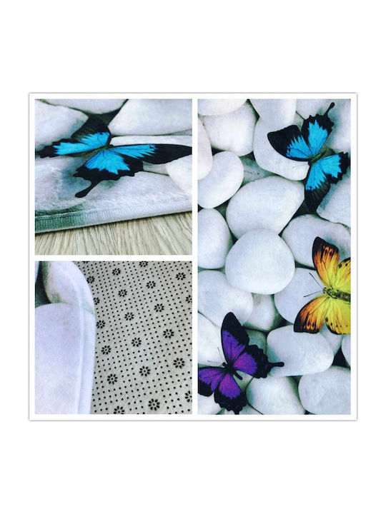 Rutschfest Set Badematten Synthetisch,Polyester/Cotton/Leather Toilette CovorFluture200 Multicolor 3Stück