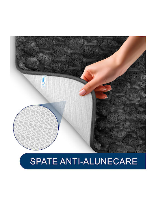 Antiderapant Set Covorașe de Baie Microfibra Fiziotab DarkGreyRug1 Gri 3buc