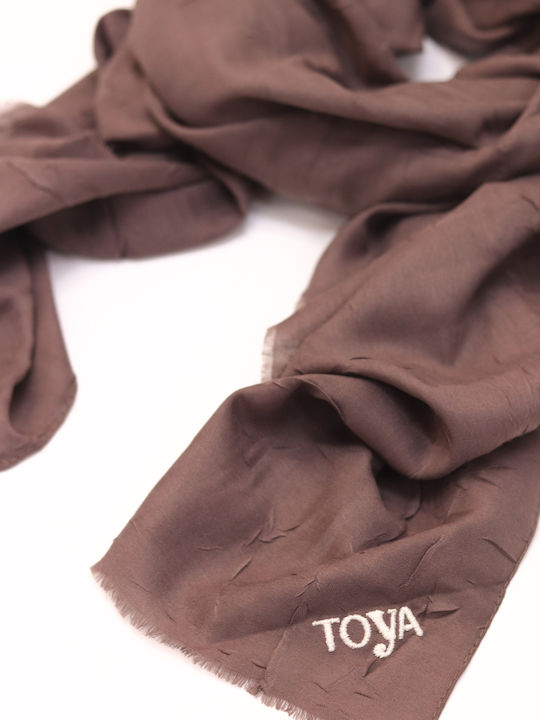 Toya Γυναικείο Φουλάρι Καφέ