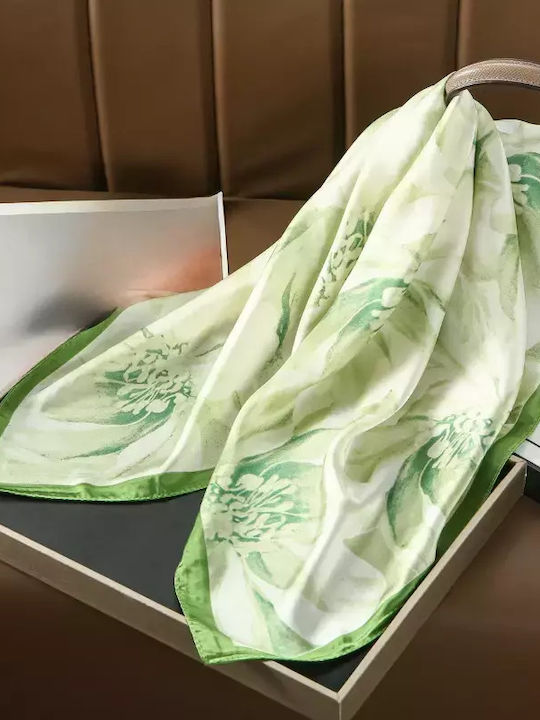By Queen Γυναικείο Μαντήλι Σχέδιο Ντάλιες Green