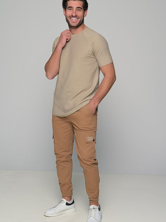 Cross Line T-shirt Μπεζ