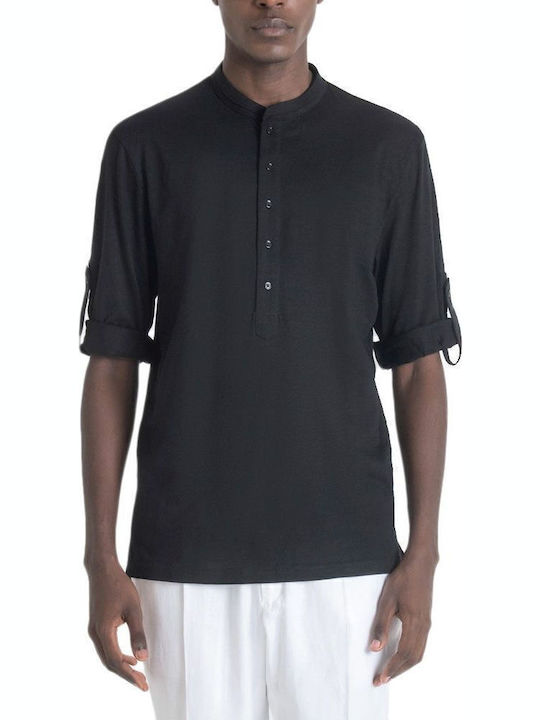 Short Sleeve Black Blouse