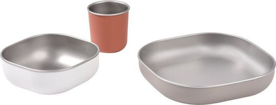 Beaba Feeding Set made of Metal Orange 3pcs