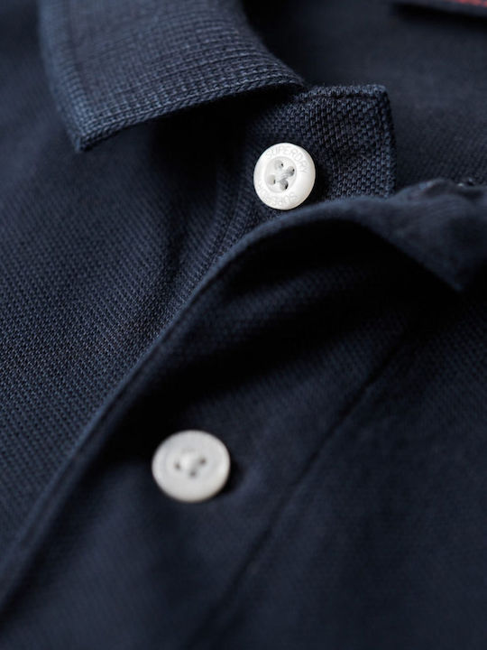 Destroy Polo Short Sleeve T-shirt Navy Blue
