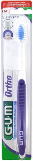 GUM 124 Ortho Toothbrush Red