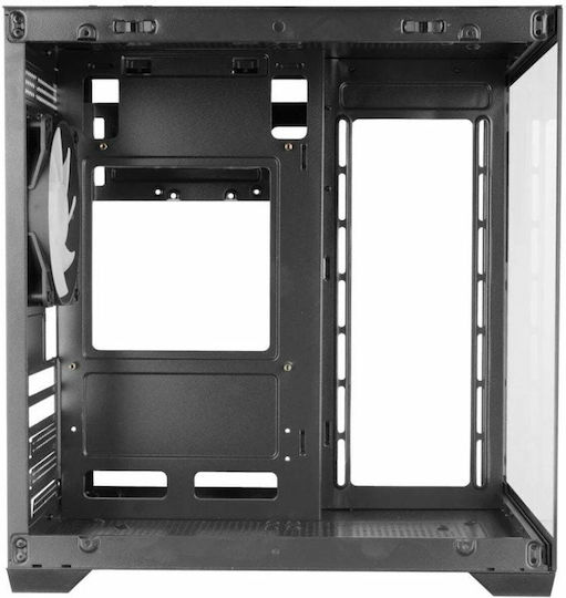 Mars Gaming MCVIEW2 Gaming Mini-Turm Computergehäuse mit Seitenfenster Schwarz
