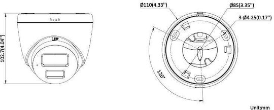 Hikvision DS-2CD1347G2H-LIUF/SL IP Surveillance Camera Full HD+ 4MP Waterproof with Two-Way Communication and Lens 2.8mm