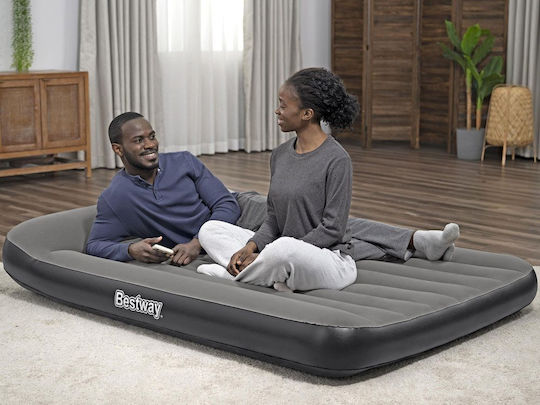 Bestway Inflatable Double Air Mattress with Integrated Electric Pump 191x137x30cm Grey