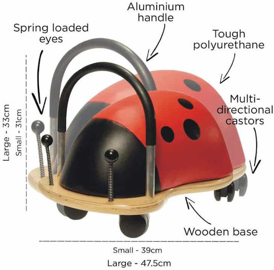 Wheelybug Wheelybug Tier Lauflernhilfe Ladybug Groß Mehrfarbig für 24+ Monate
