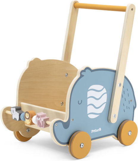 Viga Toys Elephant Baby Push Walker for 12+ Months Light Blue