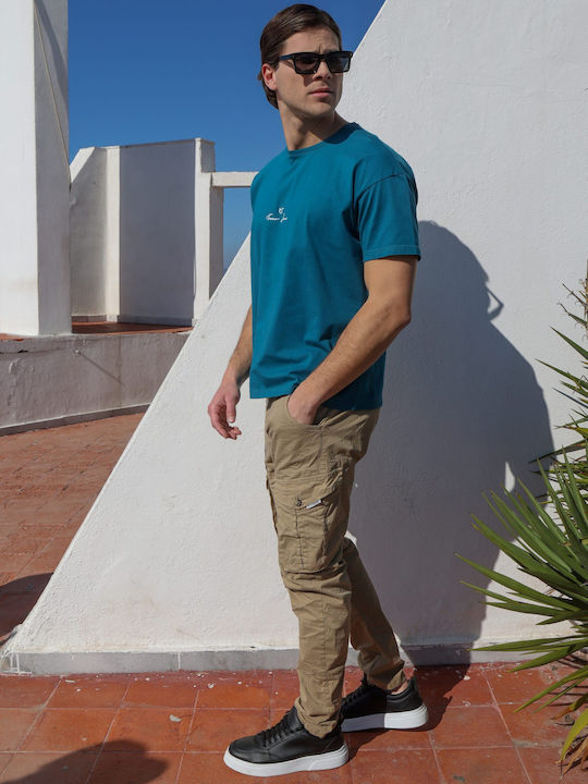 T-shirt Πετρόλ