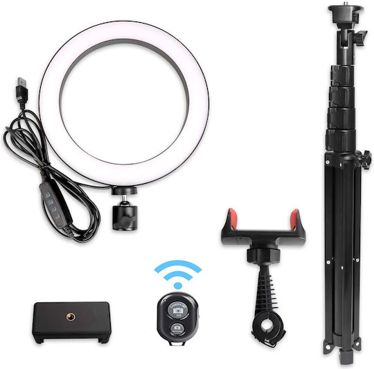 Lampă Circulară Profesională de Machiaj Seming Ring Light Xf-211 14 Inch/36cm LED Lumină Rece Caldă Tip Inelar Trepied Stabil 55cm Telecomandă Fotografii Reușite Alb