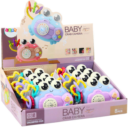 Lean Toys Baby Activity Toy Crab Rattle Projector with Lights and Sounds for 36+ Months