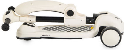 Byox Kids Scooter Foldable Checkmate 3-Wheel with Seat for 3+ Years Royal White