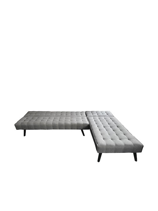 Magus Colțar Canapea Pat cu Unghi Reversibil și Spațiu de Depozitare Gri 254x77x74cm