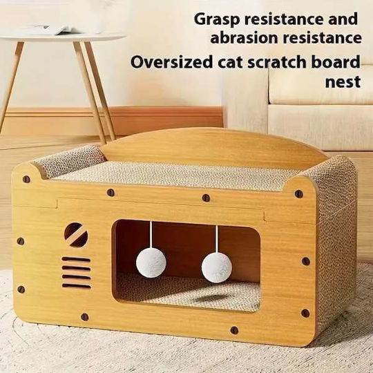 Mercaton Cat Bed Play Center Scratching Area Eco-friendly Materials 56x30x30 cm Brown