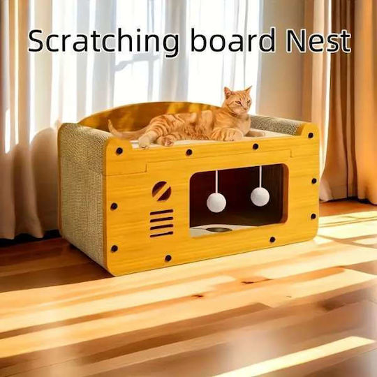 Mercaton Cat Bed Play Center Scratching Area Eco-friendly Materials 56x30x30 cm Brown