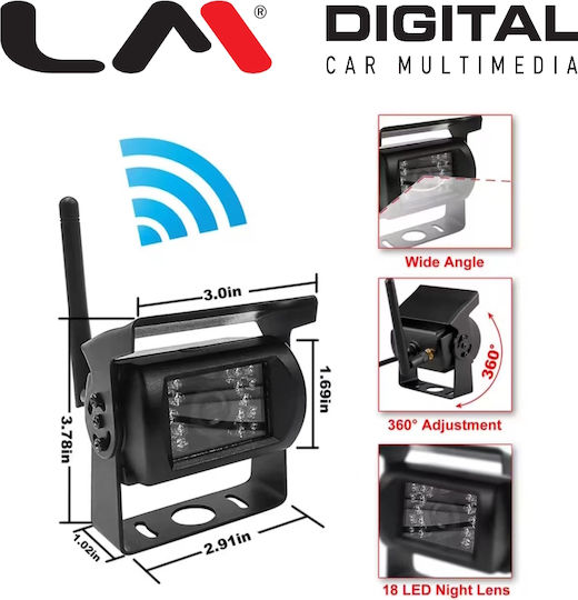 Lm Digital Mr Xa0774w K Σετ Οθόνη 7" 4 Κάμερες Ασύρματες 12/24vdc Φορτηγά Λεωφορεία