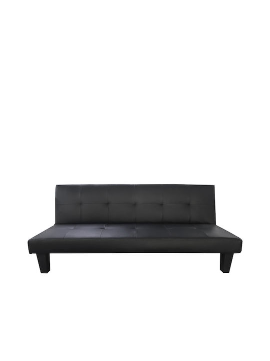 Nahele Dreisitzer Sofa Künstliches Leder Schwarz 179x82.5x78cm