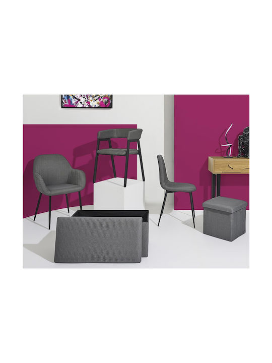 Hocker Für das Wohnzimmer Mit Stauraum Gepolstert mit Stoff Grey 38x38x38cm