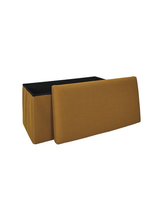 Bankhocker Mit Stauraum Gepolstert Mit Stoff Gelb 76x38x38cm
