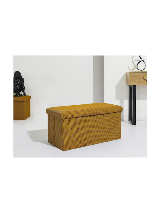 Bankhocker Mit Stauraum Gepolstert Mit Stoff Gelb 76x38x38cm