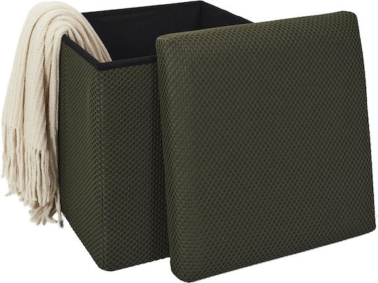 Hocker Für das Wohnzimmer Mit Stauraum Gepolstert mit Stoff Khaki 38x38x38cm