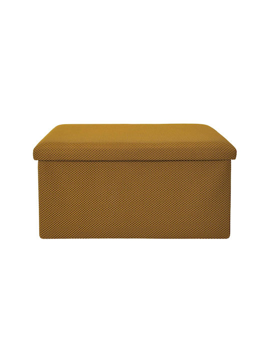 Bankhocker Mit Stauraum Gepolstert Mit Stoff Gelb 76x38x38cm